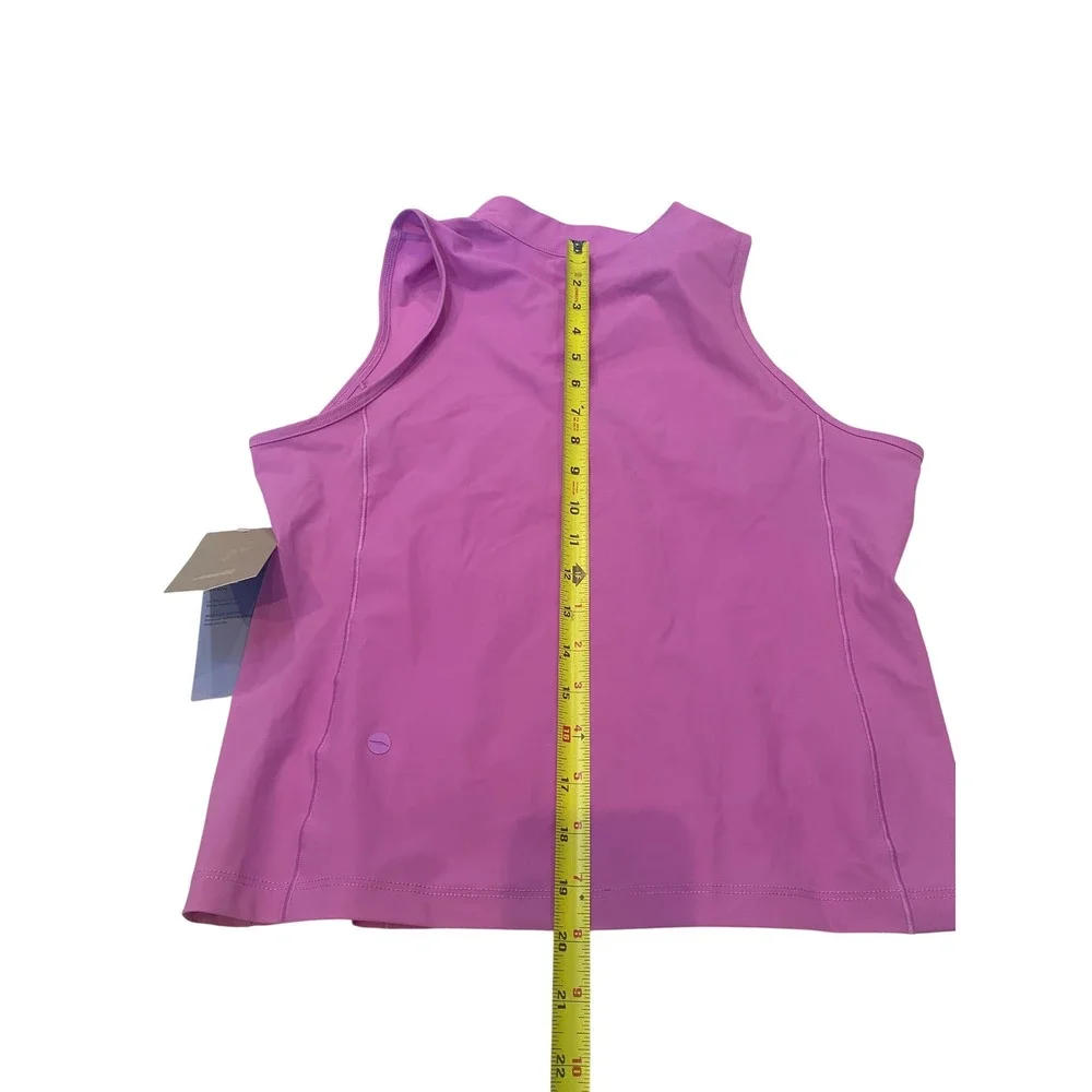 Avia Tricot Tank Fleur Pink Quarter Zip Mock Neck Sleeveless Top Large 12-14 NEW - Picture 9 of 9